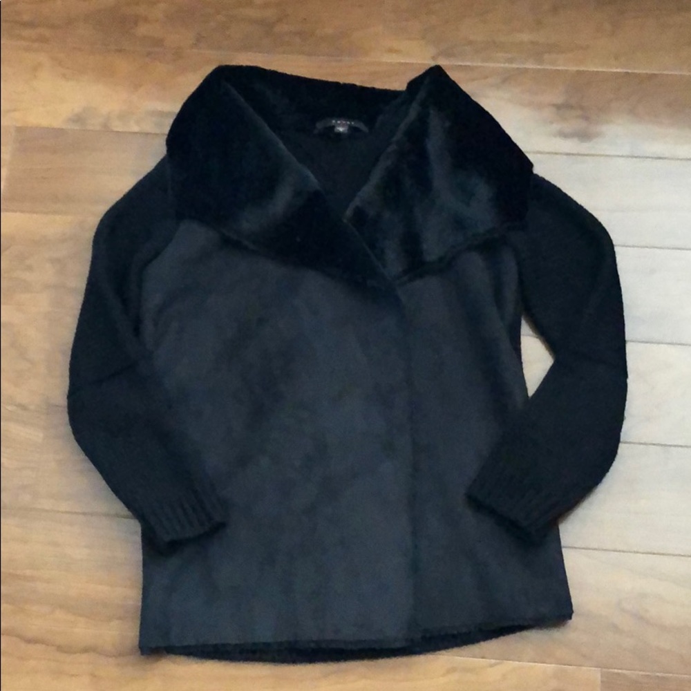 Faux fur knit sweater